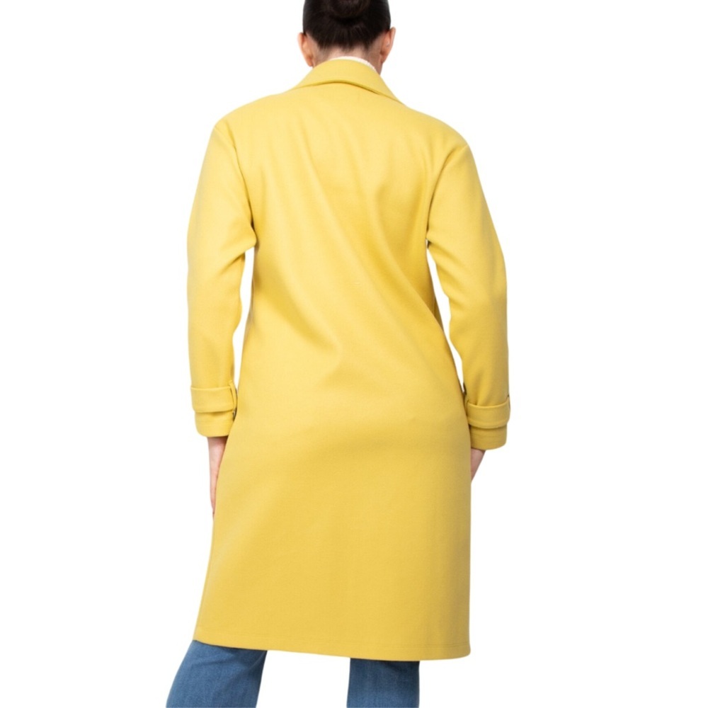 Yellow Collared Pocketed Coat - Large - Picture 5 of 6